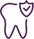 Tooth with protective shield icon illustrating preventive dental care at East End Tooth Ferry in Southampton, New York
